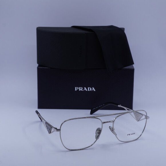 Prada PRB50V 1BC1O1 Aviator Eyeglasses - Silver 59mm - Picture 4 of 9